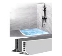 Barrière de sol for pièce humide, barrière d'eau de seuil de douche de 7 cm de hauteur, joint d'écran de douche, écran de douche for pièce humide, bande d'étanchéité de douche(Black,200cm/78in)