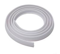 Barrière d'eau de douche en silicone pour séparation de l'eau et du sec, bande flexible de barrage de sol de salle de bain, fixation d'eau de douche sans courbure avec dos automatique (blanc, 200 cm)