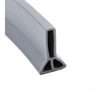 Barrière d'eau pour douches sans courbes, bande étanche en silicone 50-300 cm, bande d'étanchéité pliable pour salle de bain et cuisine, barrière de douche en caoutchouc, blanc/gris (5 cm-gris, 50 cm)