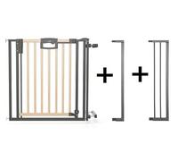 Barrière d'escalier à pression Easylock Plus bois/métal 108 cm - 116,5 cm Nature/Noir