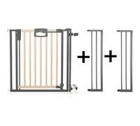 Barrière d'escalier à pression Easylock Plus bois/métal 116 cm - 124,5 cm Nature/Noir Noir G