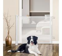 Barrière d'escalier rétractable pour bébé et Animaux- Rétractable Barriere de Securite Chien, Barriere Escalier Enroulable-86 x 150 cm - Blanc