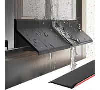 Barrière d'étanchéité robuste pour portes avec évacuation efficace de l'eau de pluie et déflecteur coupe-vent pour maintenir les espaces secs et protégés (5 cm x 100 cm)