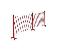 Barrière De Sécurité En Aluminium Hwc-B34, Barrière De Sécurité À Ciseaux Avec Roulettes, Extensible 110x60-500cm Rouge-Blanc Rouge