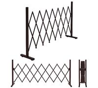 Barrière en Aluminium HWC-K56 Extensible pivotante en Acier 103x31-200x31cm Marron