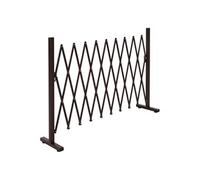 Barrière en Aluminium HWC-K56 Extensible pivotante en Acier 103x36-265x31cm Marron