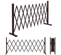 Barrière De Sécurité En Aluminium Hwc-K56, Grille De Sécurité Extensible Pivotante En Acier 103x36-265x31cm, Marron Marron