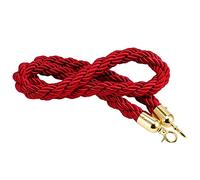 Barrière en corde torsadée robuste pour contrôle de la foule, 1,7 m de long, idéale pour les théâtres et les musées, couleur rouge, solution de ligne de file d'attente durable et élégante