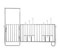 Barrière et porte 6 bacs d'alimentation zingué pour bovins Kerbl Noir 285 cm