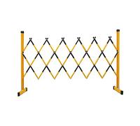Barrière extensible - Clôture de circulation rétractable pour usage industriel et résidentiel - Barrière en métal robuste - Jaune et noir - Solution de sécurité portable de 1 x 4 m