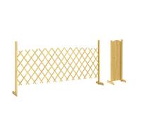 Outsunny Barriere Extensible en Bois de Sapin 180 cm, Base stable, Clôture de Jardin en bois pour Intérieur Extérieur Balcon Jardin, Naturel