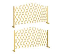 Barriere extensible - Outsunny - lot de 2, pour intérieur extérieur balcon jardin - bois de sapin - 180x30x103cm - naturel