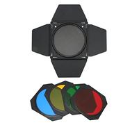 Barrière Lumineuse à Quatre Feuilles de 7 Pouces pour la Photographie, déflecteur métallique à Quatre Feuilles avec filtres de Couleur Rouge, Vert, Bleu et Jaune, modificateur de