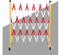 Barrière métallique Extensible - Barrière de Circulation rétractable et Portable pour la Construction de Routes et de garages extérieurs, Conception Pliable Peu encombran