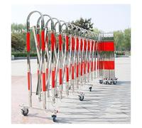 Barrière métallique Extensible, barrière de sécurité Portable - Clôture de Circulation rétractable en Acier Inoxydable (Rouge-Argent, 1,1 x 4 m) pour Le contrôle des Foul