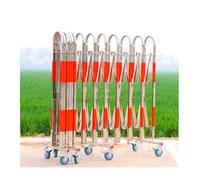 Barrière métallique extensible - Clôture rétractable en acier inoxydable avec roues pour route, garage, école et centre commercial