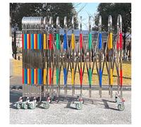 Barrière métallique extensible, Clôture rétractable en acier inoxydable, Facile à plier et à déplacer, Convient aux écoles et aux centres commerciaux(1.2x5m)