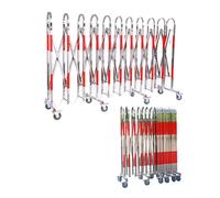 Barrière métallique Extensible Industrielle, Portail métallique Extensible de 5 m avec roulettes, barrière de sécurité Pliable pour Chantier, contrôle de la Circulation, Cordon
