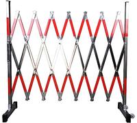 Barrière métallique pliable et portable avec roulettes, barrière de circulation rétractable pour le contrôle de la foule et la sécurité