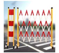 Barrière métallique rétractable avec portillon de sécurité Pliable, clôture de signalisation Mobile, barrière Extensible pour allée, 1,2 x 2,5 m, Rouge et Blanc, Solution de sécurité routièr