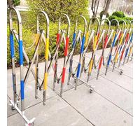 Barrière mobile extensible Ber - Clôture de sécurité pliable pour allée, parking, cour - Contrôle de la foule - Portable 1,1 m x 9 m