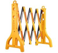Barrière mobile extensible réglable - Clôture de circulation rétractable pour événements de construction et sécurité des piétons - Barrière en plastique avec bandes réfléchissantes