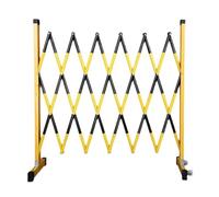 Barrière mobile rétractable en plastique renforcé de fibre de verre avec barrière d'avertissement pliante à poulie Barrière de sécurité anti-âge multi-taille(Schwarz,1.5x3m/4.9x9.8ft)