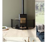 Barriere pare-feu de cheminée ou poele a bois 6 pans - 360 cm - Noir - NORDLINGER PRO