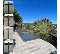 Barrière piscine amovible Beethoven Prestige 6 ml / 7 poteaux Filet gris anthracite + poteaux gris anthracite