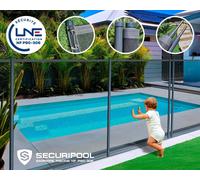 Barrière piscine démontable SECURIPOOL Gris Anthracite 1m fixations 16mm