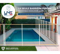 Barrière piscine démontable SECURIPOOL Sable 2m fixations 16mm homologuée NF P90-306 LNE