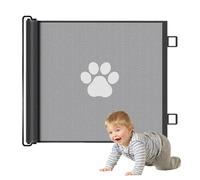 Barrière pour bébé, en maille, rétractable, compacte, design facile à installer, pliable, blanc, convient pour porche, fenêtre, pare-feu, porte, cour, crèche, cuisine, noir