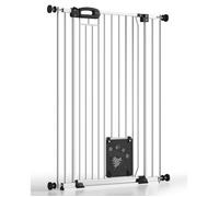 Barrière pour chien extra haute 107 cm - 133-143 cm - Avec chatière 3 fonctions - Fermeture automatique - Merle - BOMI