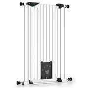 Barrière pour chien extra haute 107 cm - 83-93 cm - Chatière Auto-Close 3 fonctions - Métal - Mira - BOMI