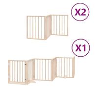 Barriere pour Chien Pliable 12 Panneaux Bois Peuplier | Peinture a base d'eau, Sans perçage, Pieds robustes, Panneau de porte avec serrures, Pour salon cuisine escalier