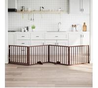 Barrière pour chien pliable - vidaXL - 320 cm - Bois de peuplier - Marron - Pliable - Sans installation