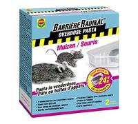 Barrière Radikal Overdose Pâtes Appâts pour souris - Pâtes dans une boîte d'alimentation - Prêtes à l'emploi - Pour pièces sèches et humides - Forte attraction - 2 x 10 g