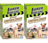 BARRIERE REPULSIVE Répulsif Chiens et Chats, Extérieur, Jusqu'à 80 m², 400 g (Lot de 2)