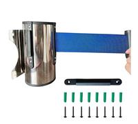 Barrière rétractable, barrière de contrôle des foules rétractable 2/3/5 m, bleu clair, for commerces, aéroports, banques, écoles(2M/6.5FT)