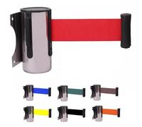 barrière rétractable, Barrière de sécurité murale 2, 3 ou 5 m for le contrôle des foules, les files d'attente, aéroports, banques et écoles(Red,2M/6.5FT)
