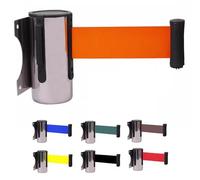 barrière rétractable, Barrière de sécurité murale 2, 3 ou 5 m for le contrôle des foules, les files d'attente, aéroports, banques et écoles(Orange,5M/16.4FT)