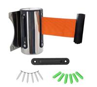 Barrière rétractable, barrière de sécurité murale avec cordon de sécurité for le contrôle des foules, 2/3/5 m, cordon orange(2M/6.5FT)