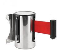 Barrière rétractable en acier inoxydable, montage mural, contrôle de foule de 2 m, hauteur 140 mm, diamètre 63 mm, utilisation double face, idéale pour événements et lieux