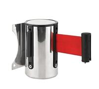 Barrière rétractable en acier inoxydable, ruban de fixation murale, contrôle des foules, poteau de sport en plein air, file d'attente, 2/3/5 mètres for le contrôle des foules(Red,2meters)