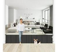 Barrière rétractable extra large de 61 cm de haut x 381,2 cm de long pour la maison, barrière courte pour bébé, barrière pour chiot en maille renforcée pour portes, barrière pour animaux domestiques