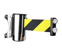 Barrière rétractable, fixation murale, embout magnétique, 2/3/5 m, jaune et noir, sécurité for la gestion des foules et des files d'attente, séparateur de file(2M/6.5FT)