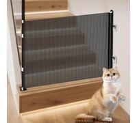 Barrière rétractable pour chats pour éviter les sorties accidentelles par les portes, intégration fonctionnelle avec les architectures domestiques courantes (85 x 140 cm)