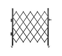 VEVOR Barrière de sécurité extensible pliante 170×131 cm – Acier, roulante 360°, avec cadenas, noire