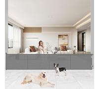 Barrière Sécurité pour Enfant Chien, 1.5M 3M 5M Barriere de Securite Retractable, avec Renforcement en Fibre de Verre, Large Barriere de Securite pour Escaliers Intérieurs et Extérieurs (Gris, 5M)