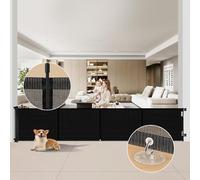 Barrière Sécurité pour Enfant Chien, 1.5M 3M 5M Barriere de Securite Retractable, avec Renforcement en Fibre de Verre, Large Barriere de Securite pour Escaliers Intérieurs et Extérieurs (Noir, 5M)